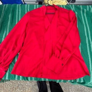 NWOT Shein - Vibrant Red Long Sleeve Blouse